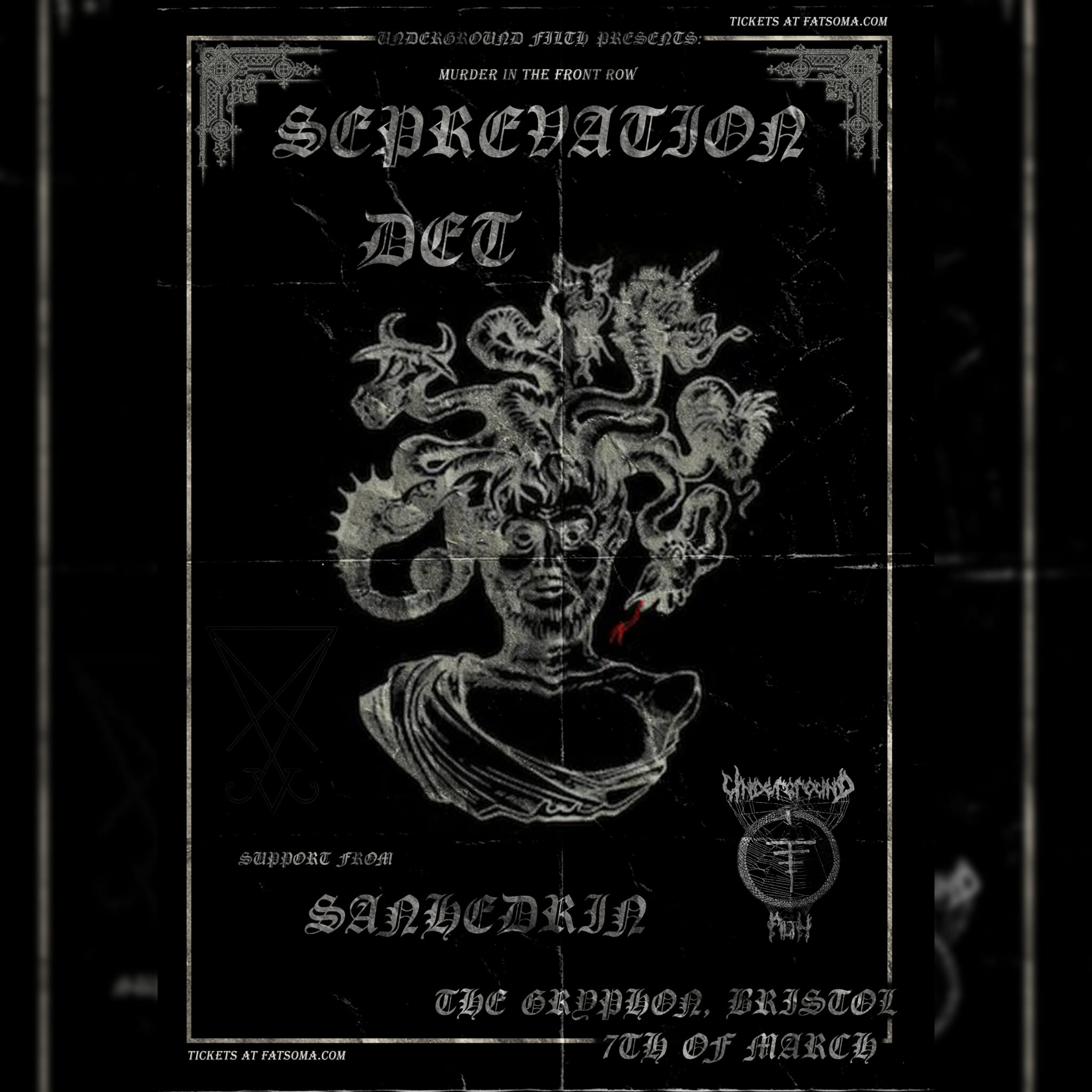 Sanhedrin live in Bristol at The Gryphon with Seprevation and DET – 07 Mar 2024