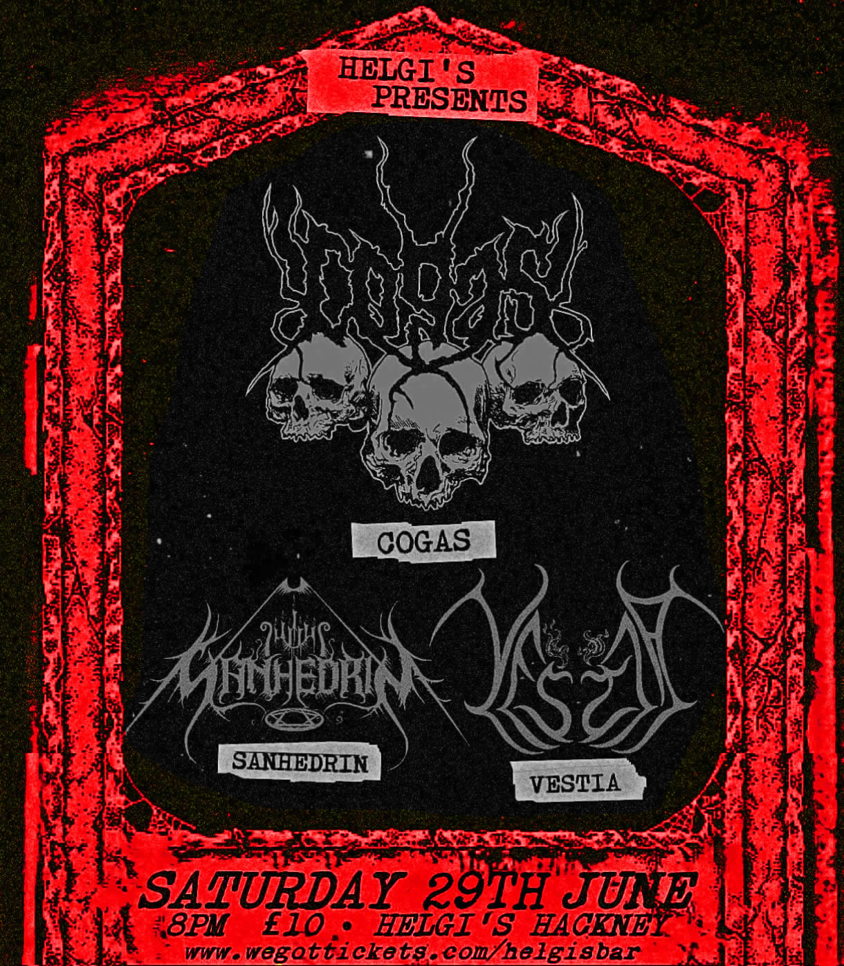 Sanhedrin live in London at Helgis with Cogas and Vestia – 29 Jun 2024