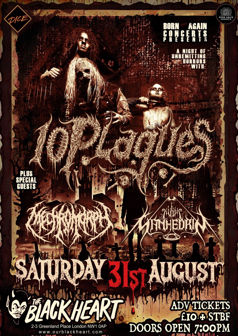 Sanhedrin live in London at The Black Heart with 10 Plagues and Mecromorph – 31 Aug 2024