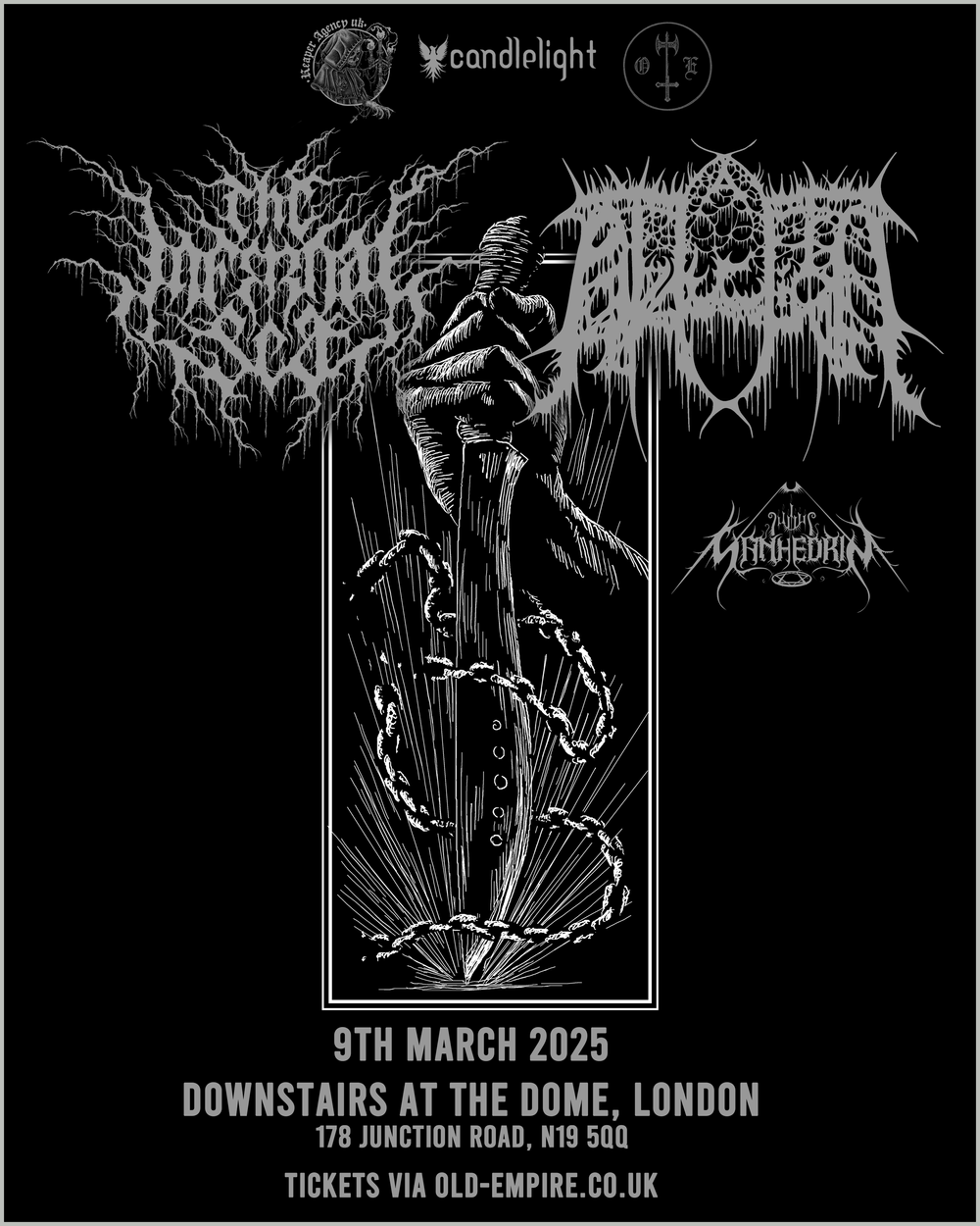 Sanhedrin live in London at The Dome Downstairs with The Infernal Sea and Abduction – 09 Mar 2025